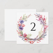 Tabelnummers bloemenrand feestdagenkaart (Voorkant / Achterkant)