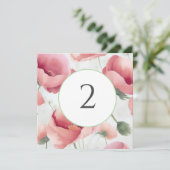 Tabelnummers bloemenrand feestdagenkaart (Staand voorkant)