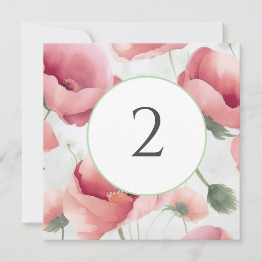 Tabelnummers bloemenrand feestdagenkaart (Voorkant)
