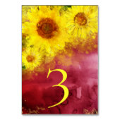 *~* TABELNUMMERS Bourgondië Zonnebloem Huwelijk Kaart (Achterkant)