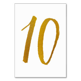 Tabelnummers - Casual penseelscripttypografie -10 Kaart