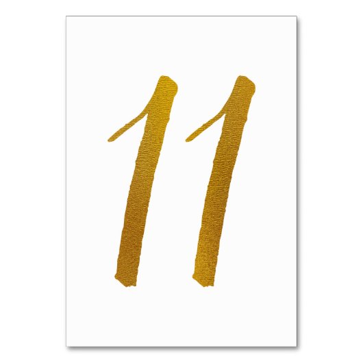 Tabelnummers - Casual penseelscripttypografie -11 Kaart (Voorkant)