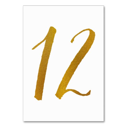 Tabelnummers - Casual penseelscripttypografie -12 Kaart (Voorkant)