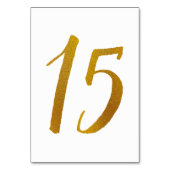 Tabelnummers - Casual penseelscripttypografie -15 Kaart (Achterkant)