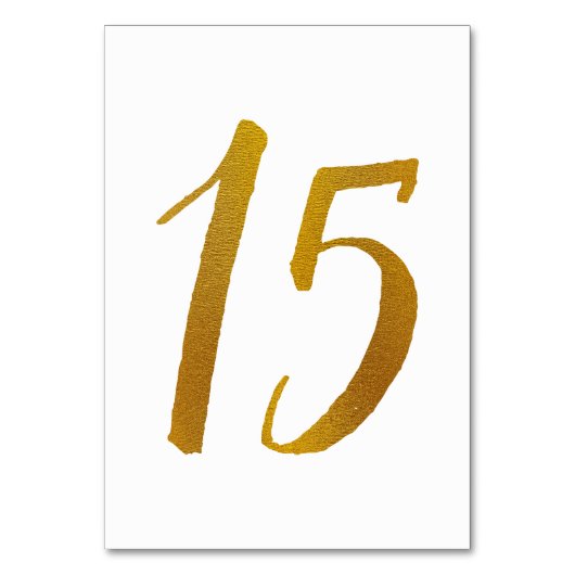 Tabelnummers - Casual penseelscripttypografie -15 Kaart (Voorkant)