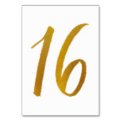 Tabelnummers - Casual penseelscripttypografie -16 Kaart (Achterkant)