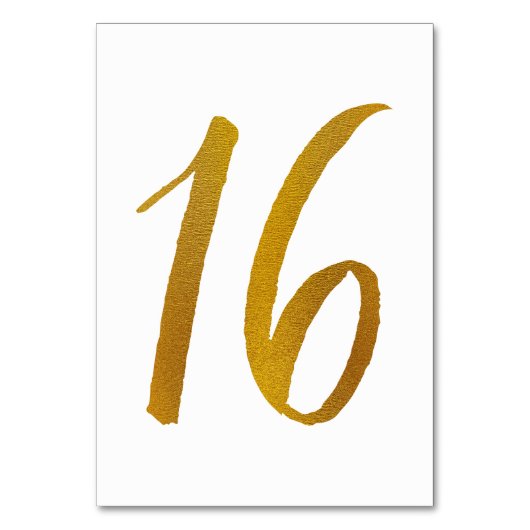 Tabelnummers - Casual penseelscripttypografie -16 Kaart (Voorkant)