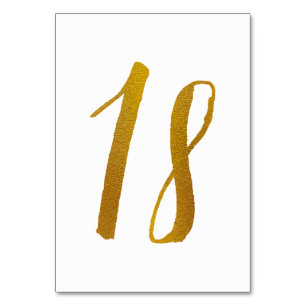 Tabelnummers - Casual penseelscripttypografie -18 Kaart