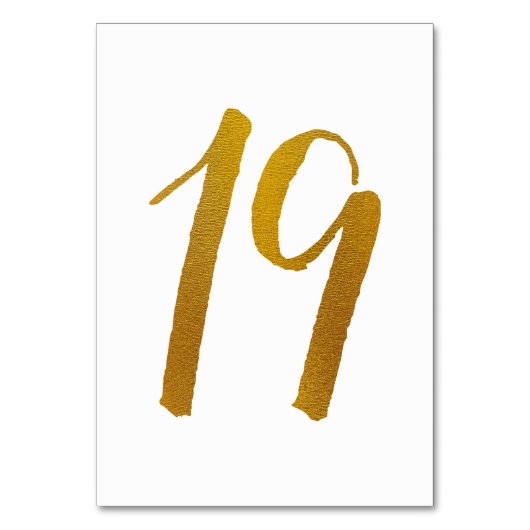 Tabelnummers - Casual penseelscripttypografie -19 Kaart (Achterkant)