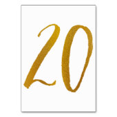 Tabelnummers - Casual penseelscripttypografie -20 Kaart (Voorkant)