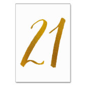 Tabelnummers - Casual penseelscripttypografie -21 Kaart (Achterkant)