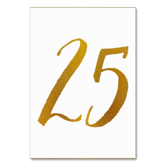 Tabelnummers - Casual penseelscripttypografie -25 Kaart (Achterkant)