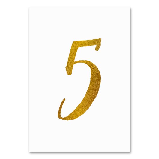 Tabelnummers - Casual penseelscripttypografie - 5 Kaart (Achterkant)