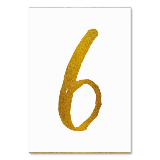 Tabelnummers - Casual penseelscripttypografie - 6 Kaart (Achterkant)