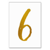 Tabelnummers - Casual penseelscripttypografie - 6 Kaart (Voorkant)