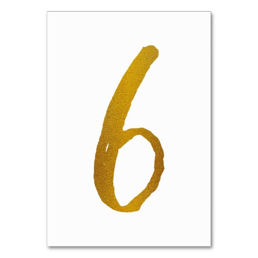 Tabelnummers - Casual penseelscripttypografie - 6 Kaart (Voorkant)