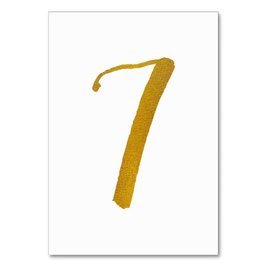 Tabelnummers - Casual penseelscripttypografie - 7 Kaart (Achterkant)