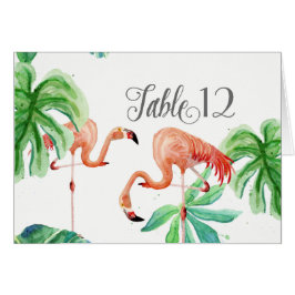 Tabelnummers Flamingo Leaf Tropical Beach Art