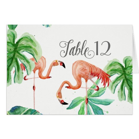 Tabelnummers Flamingo Leaf Tropical Beach Art (Voorkant Horizontaal)