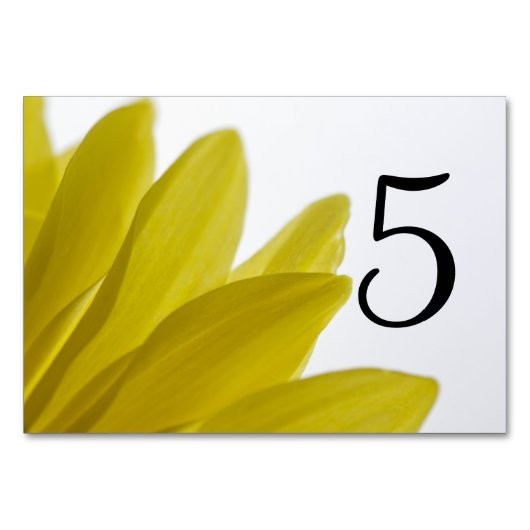 Tabelnummers gele Daisy Flower Petals Kaart (Voorkant)