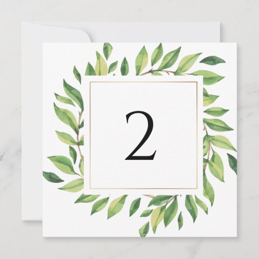 Tabelnummers groene rand feestdagenkaart (Voorkant)