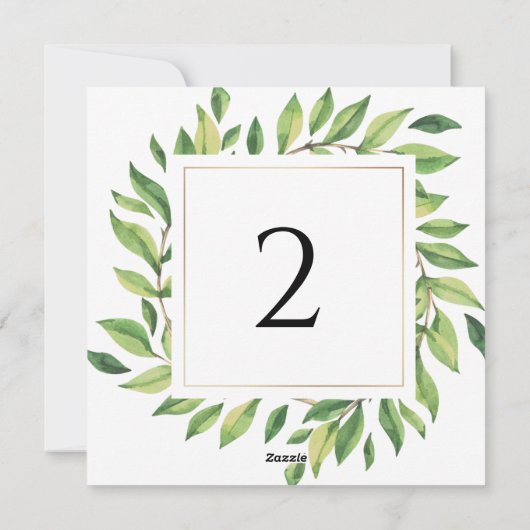 Tabelnummers groene rand feestdagenkaart (Achterkant)