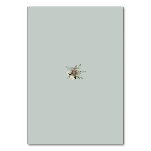 Tabelnummers groene Waterverven en Vanilla Kaart (Achterkant)