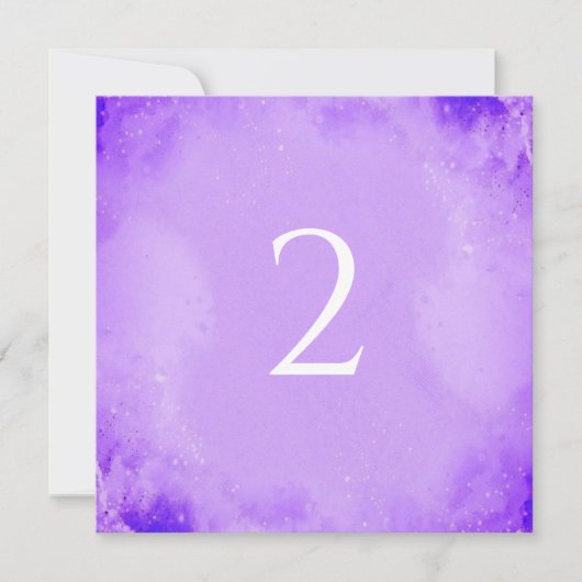 Tabelnummers paarse feestdagenkaart (Voorkant)