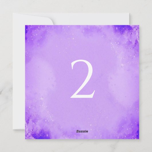 Tabelnummers paarse feestdagenkaart (Achterkant)