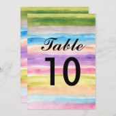 tabelnummers pastelkleuren waterverf kaart (Voorkant / Achterkant)