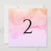 Tabelnummers perzikkleurig roze feestdagenkaart (Voorkant)