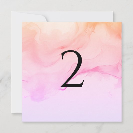 Tabelnummers perzikkleurig roze feestdagenkaart (Voorkant)