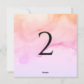 Tabelnummers perzikkleurig roze feestdagenkaart (Achterkant)