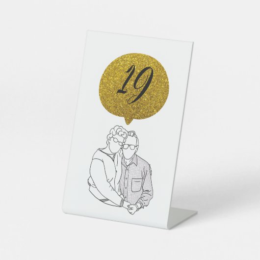 Tabelnummers Reclamebord Met Voetstuk (Voorkant)