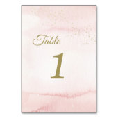 Tabelnummers roze Waterverf Gold Type Kaart (Achterkant)