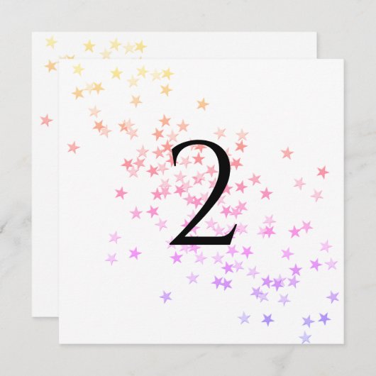 Tabelnummers sterren feestdagenkaart (Voorkant / Achterkant)