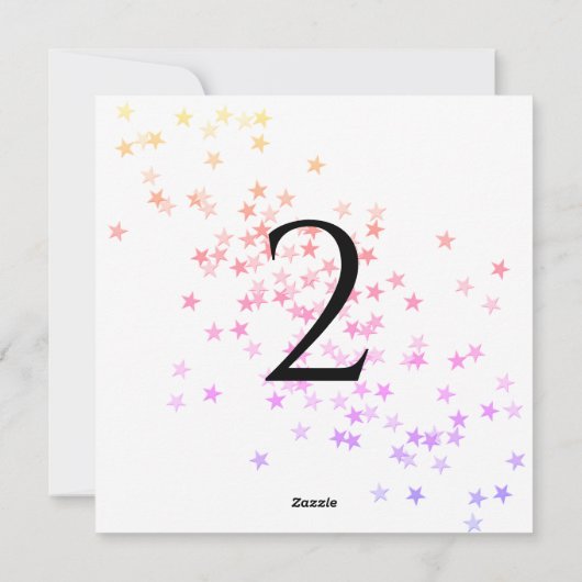 Tabelnummers sterren feestdagenkaart (Achterkant)