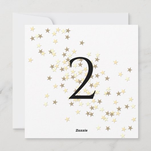 Tabelnummers sterren feestdagenkaart (Achterkant)