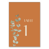 Tabelnummers Terracotta Eucalyptus Deco Kaart (Voorkant)