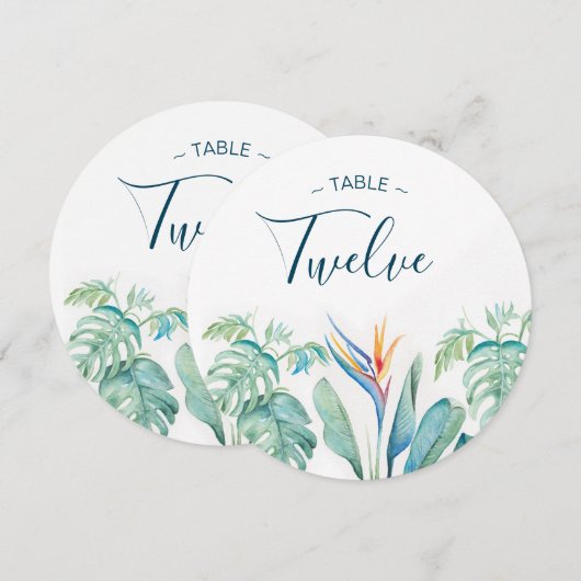 Tabelnummers tropische Waterverf Kaart (Voorkant / Achterkant)
