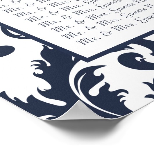 Tabelnummers van de Damaskastrooster - alfabetisch Poster (Hoek)