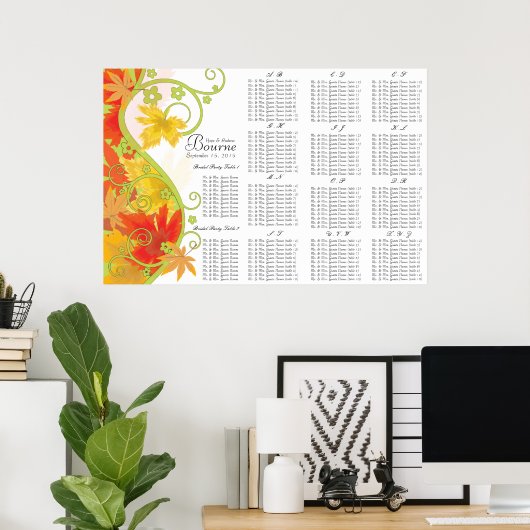 Tabelnummers van herfst-leverbaargscharreltabel poster (Thuiskantoor)