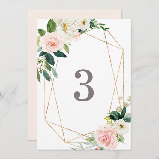 Tabelnummers voor geometrische Romance Menu (Voorkant / Achterkant)