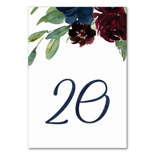 Tabelnummers voor KJ #20 Kaart (Voorkant)