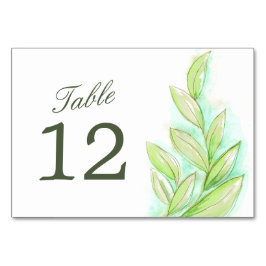 Tabelnummers waterverf bruinblad kaart