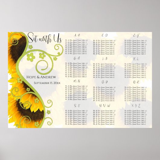 Tabelnummers zonnebloempitten poster (Voorkant)