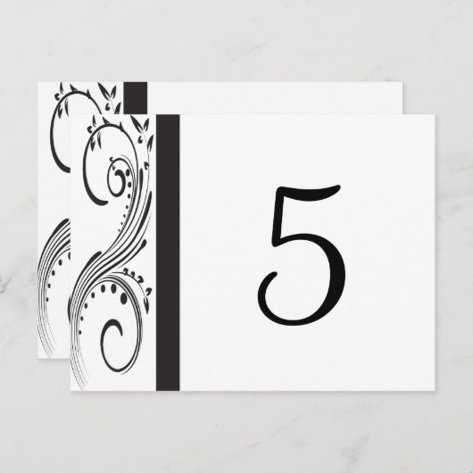 Tabelnummers zwart en wit briefkaart (Voorkant / Achterkant)