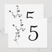 Tabelnummers zwarte en witte rozen briefkaart (Voorkant / Achterkant)