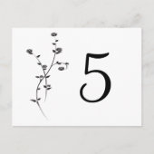 Tabelnummers zwarte en witte rozen briefkaart (Voorkant)