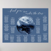 Tabelschermindeling voor blauwe en witte Waterverf Poster (Voorkant)